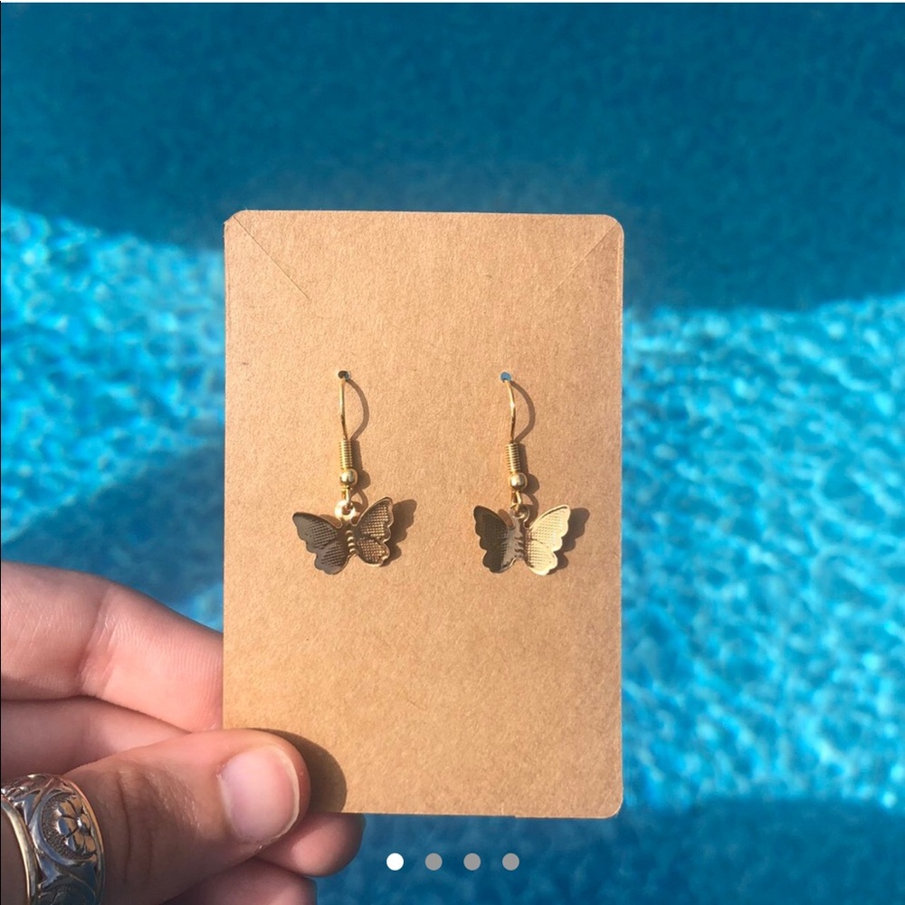 Gold Butterfly Earrings